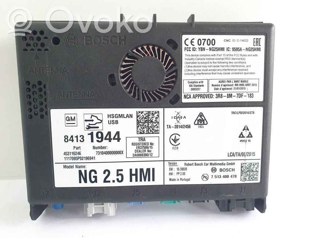Opel Astra K GPS navigation control unit/module 