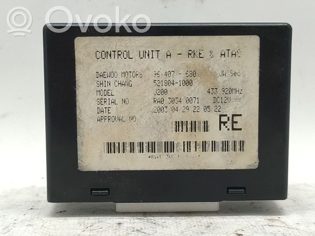 Autres unités de commande / modules   96407680,96407680