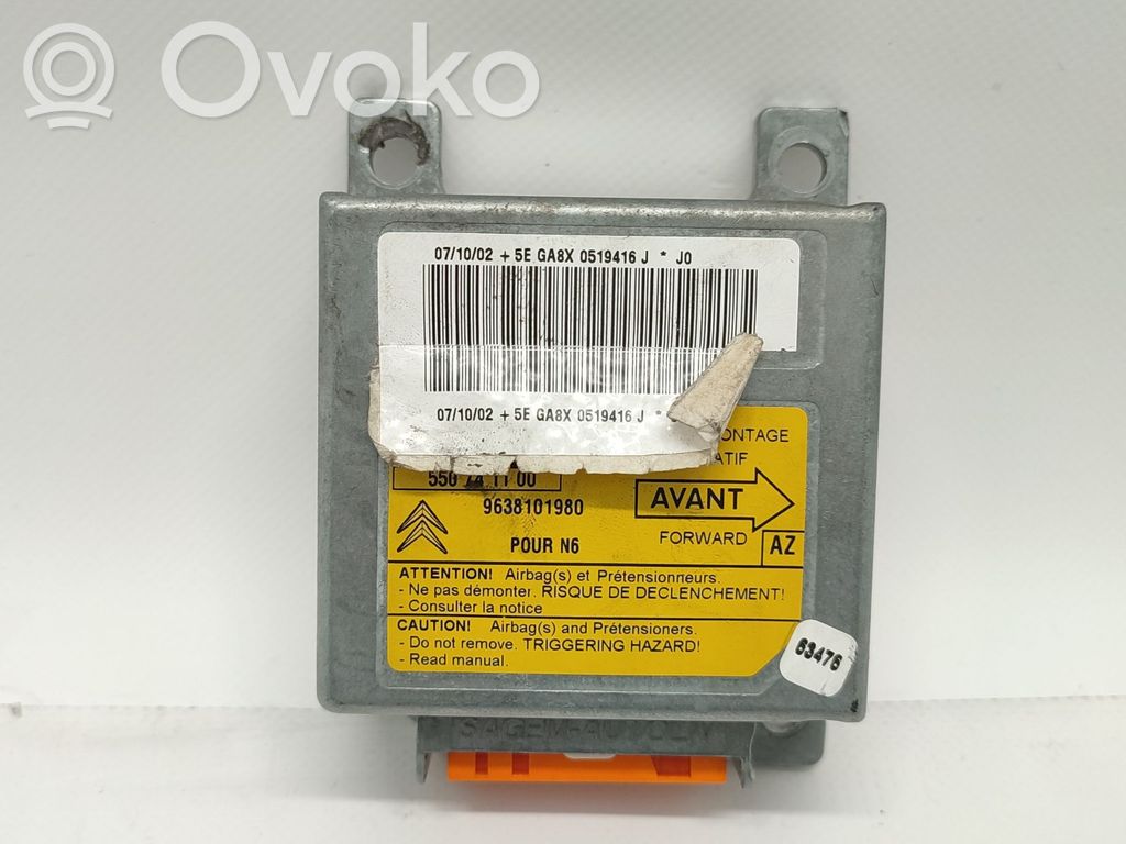 Unidad de control/módulo del Airbag   9638101980,9638101980