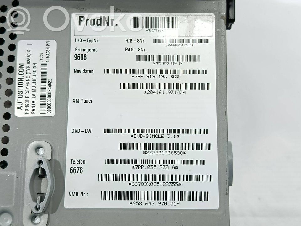 Porsche Cayenne (92A) Monitor / wyświetlacz / ekran 