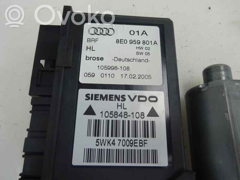 Audi A4 S4 B7 8E 8H Motorino alzacristalli della portiera posteriore