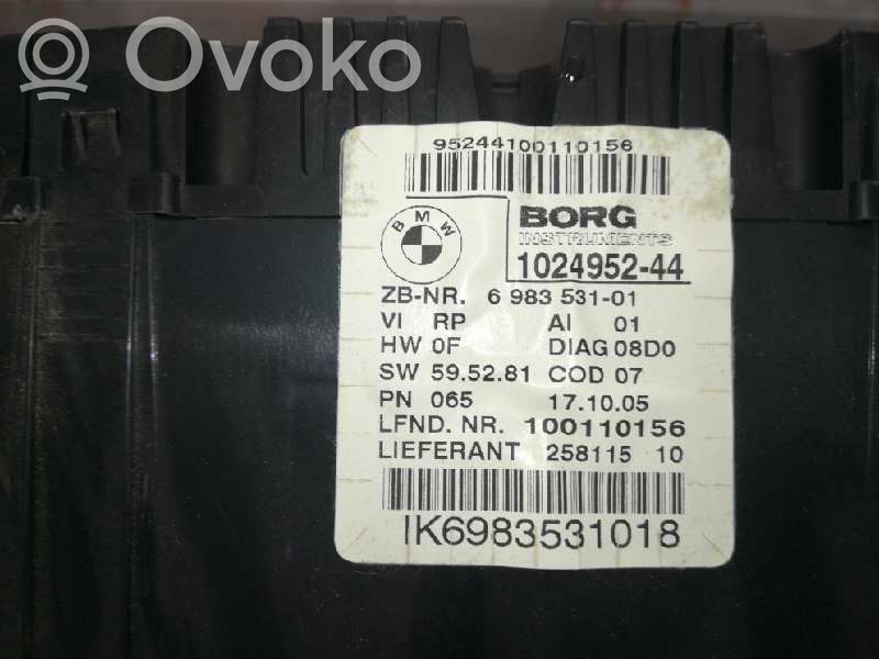 Speedometer (instrument cluster)   698353101,5749