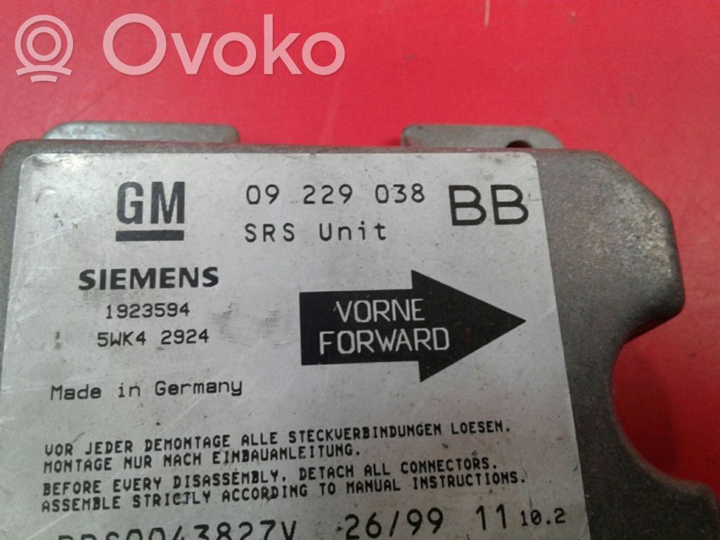 Opel Corsa B Turvatyynyn ohjainlaite/moduuli 
