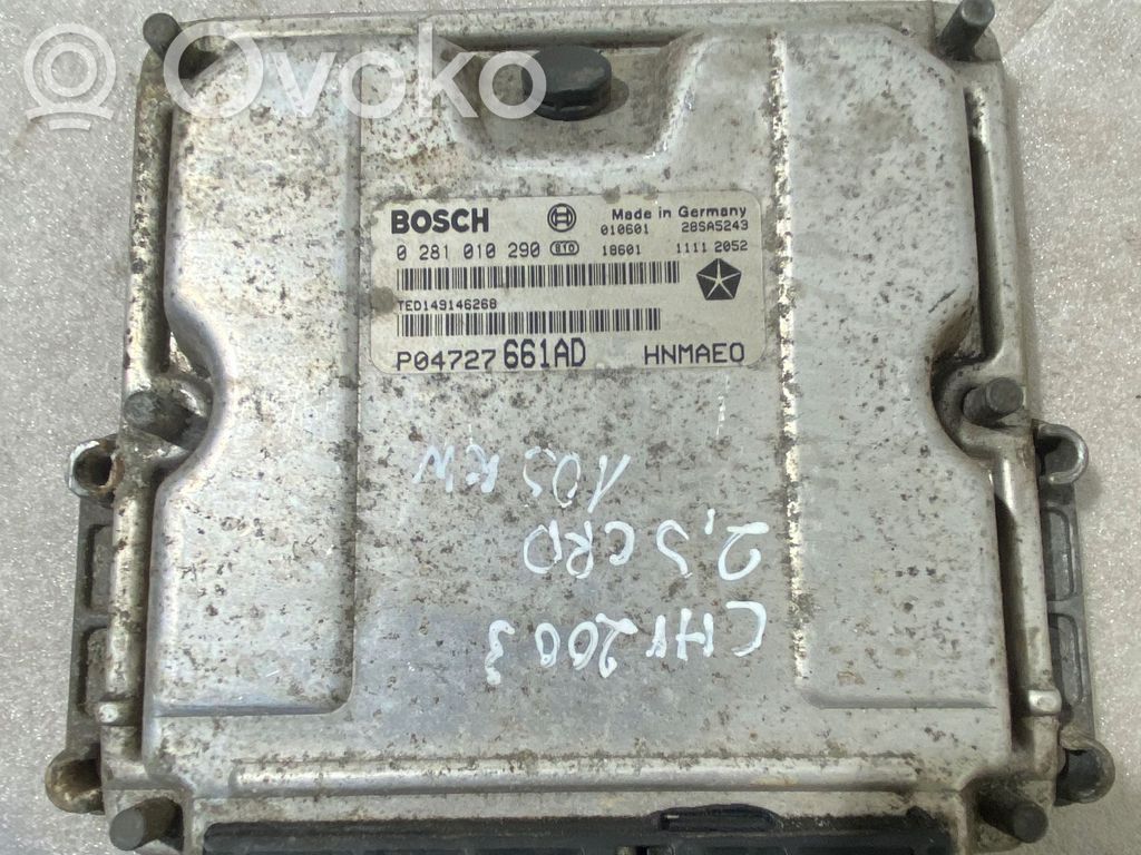 Engine control unit/module   P04727661AD,28SA5243,0281010290
