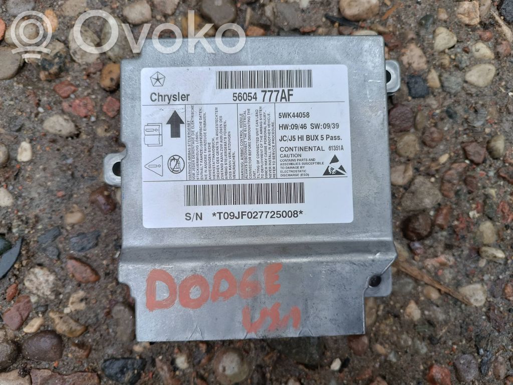 Airbag control unit/module   56054777AF,56054777AF,5WK44058,T09JF027725008