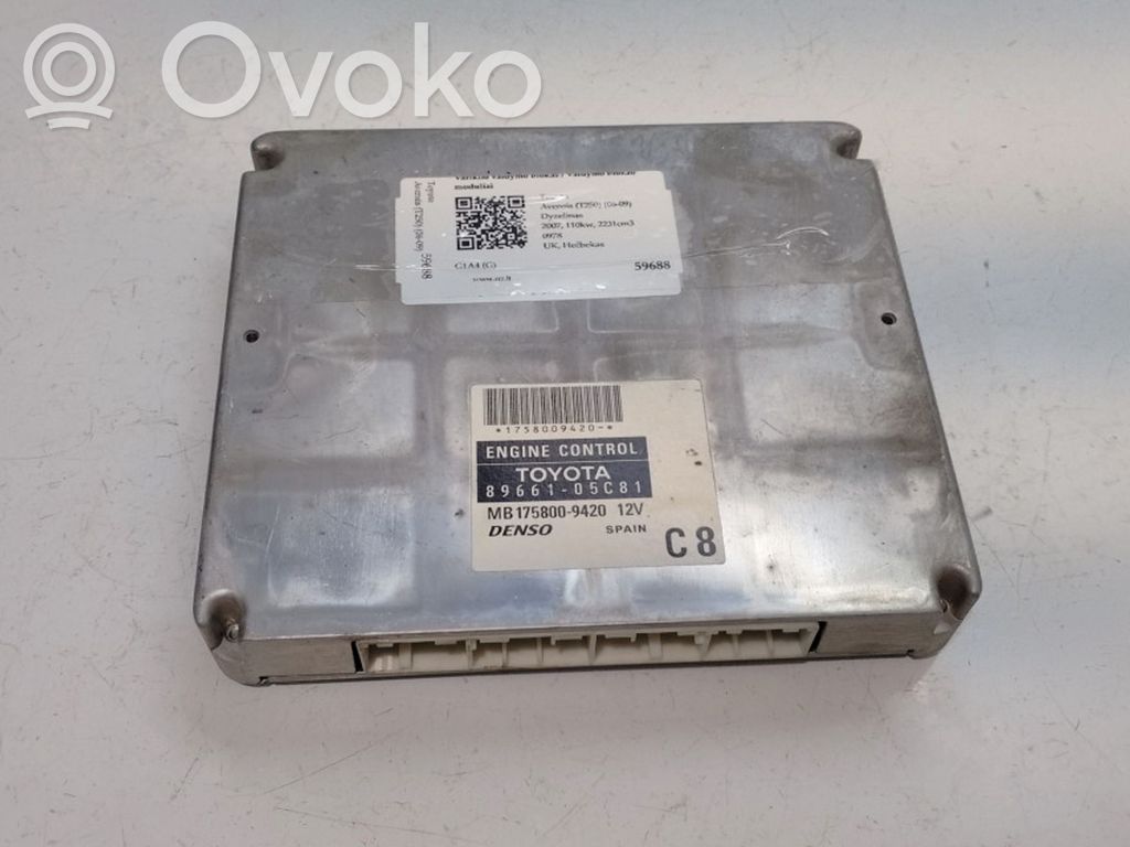 Toyota Avensis T250 Engine control unit/module 