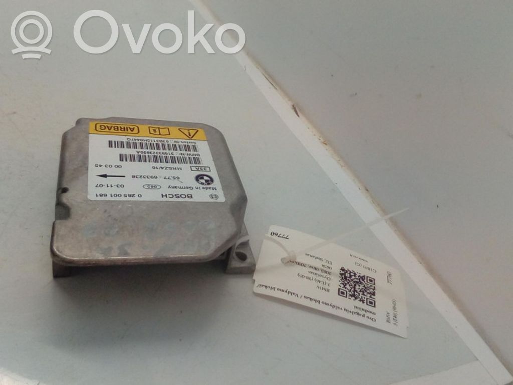 Airbag control unit/module   65776933238,0285001681