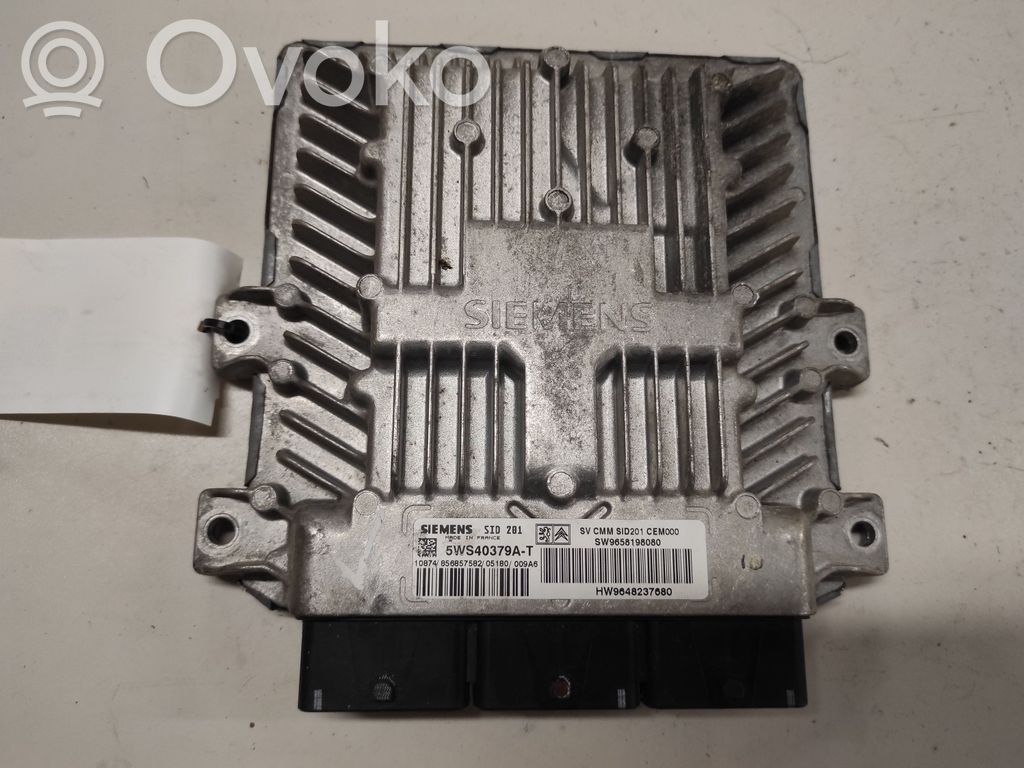 Engine control unit/module   5WS40379AT,SW9658198080,HW9648237680