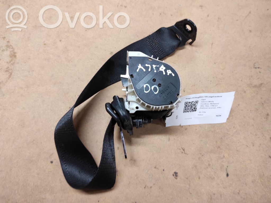 Opel Astra G Cinturón trasero 