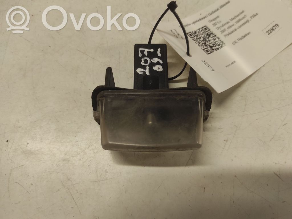 Peugeot 207 Number plate light 