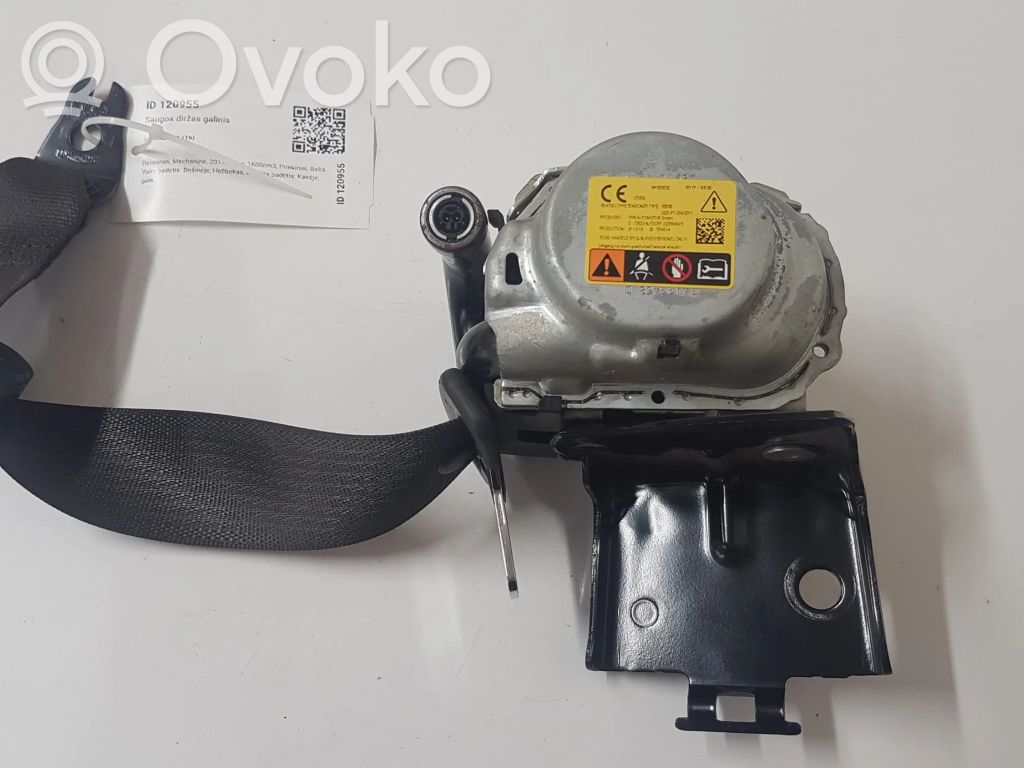 Opel Astra K Pas bezpieczeństwa fotela tylnego 