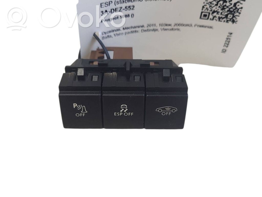 Peugeot 5008 ESP (stability program) switch 