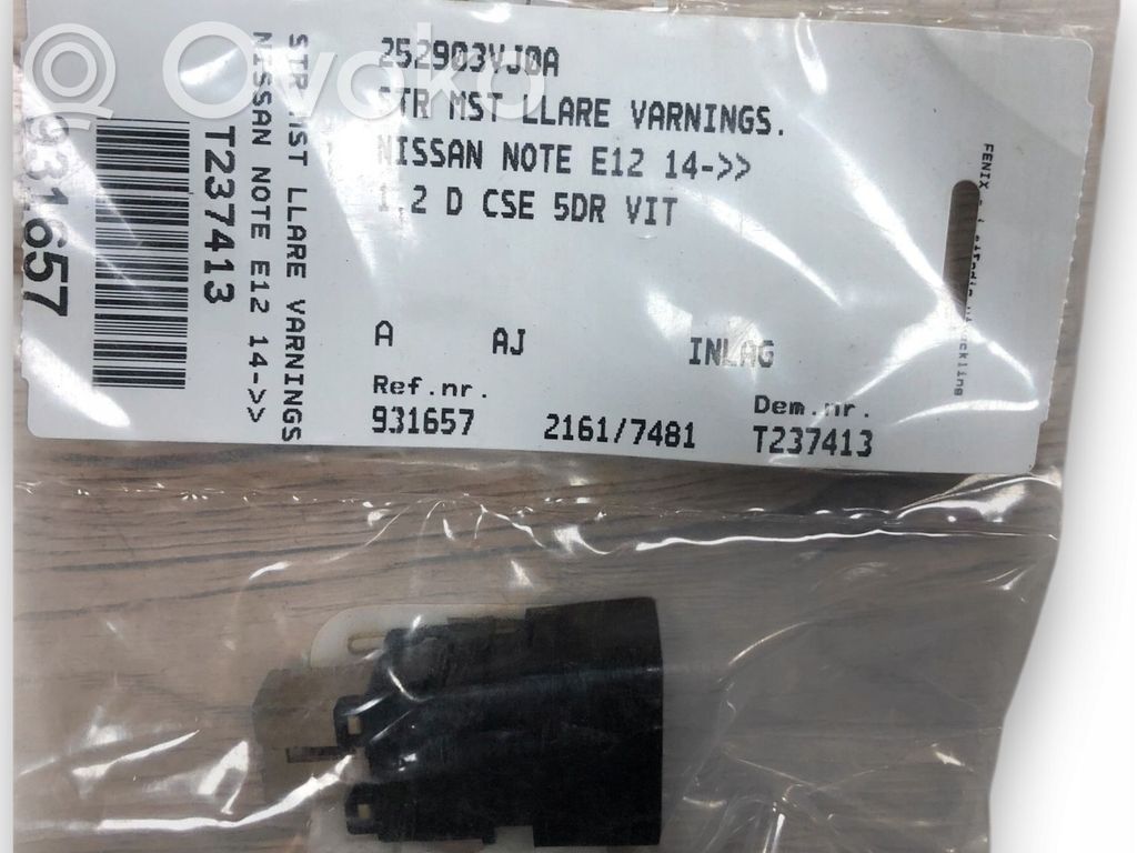 Botón interruptor de luz de peligro   252903VJ0A