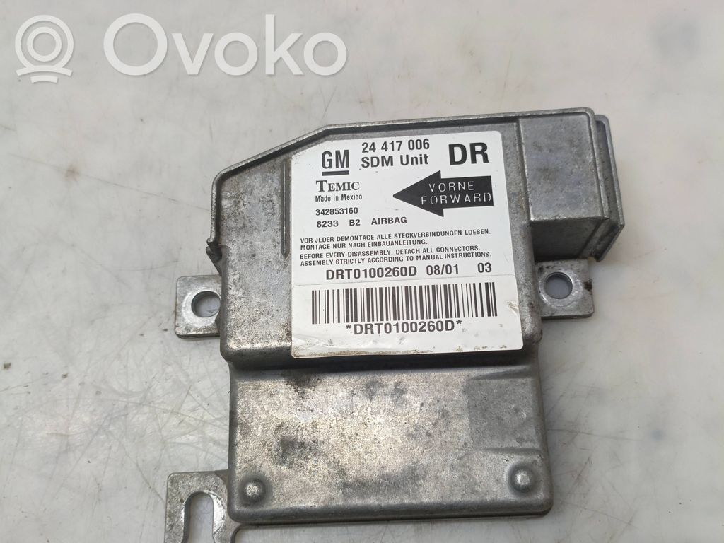 Opel Corsa C Airbag control unit/module 
