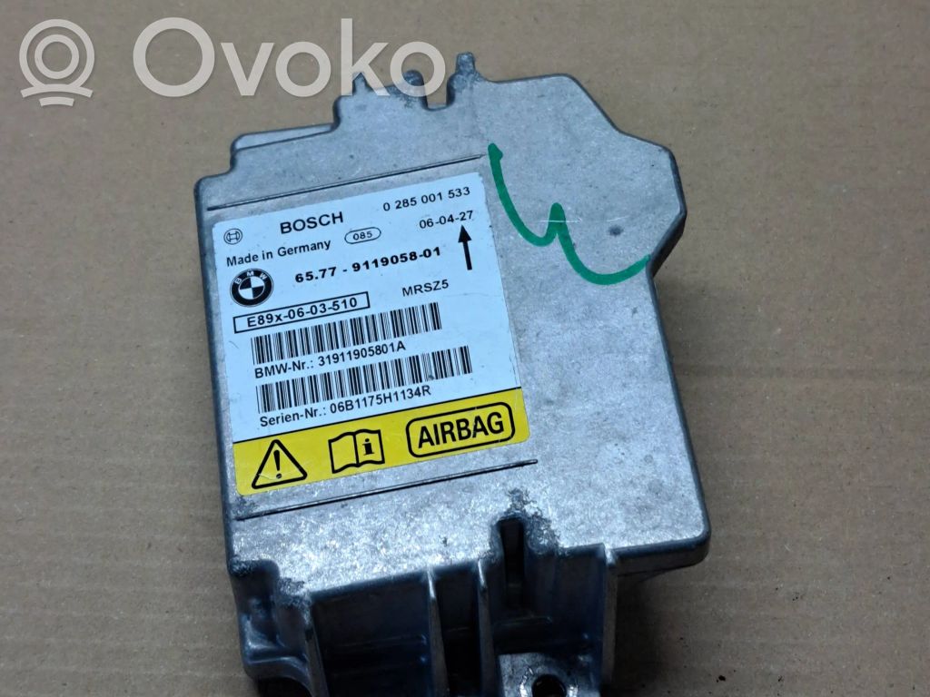 Module de contrôle airbag   0285001533,31911905801A,9119058
