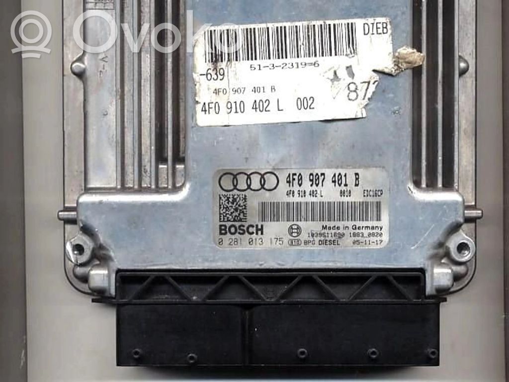 Engine control unit/module ECU   4F0907401B,0281013175