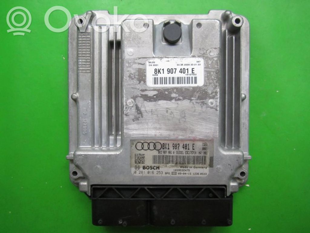 Engine control unit/module ECU   8K1907401E,0281016253
