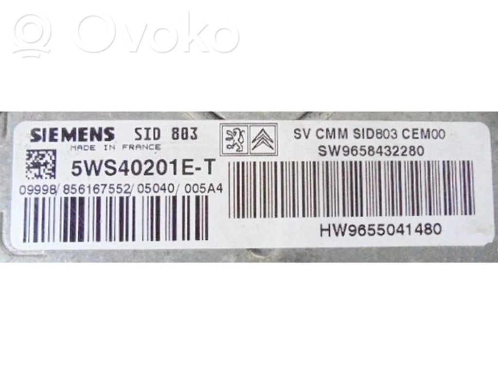 Engine control unit/module ECU   9658432280,5WS40201ET