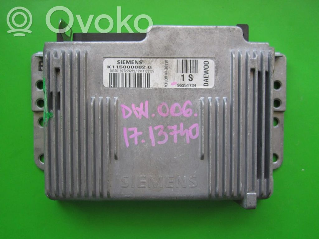 Engine control unit/module ECU   K115000002G,96351734
