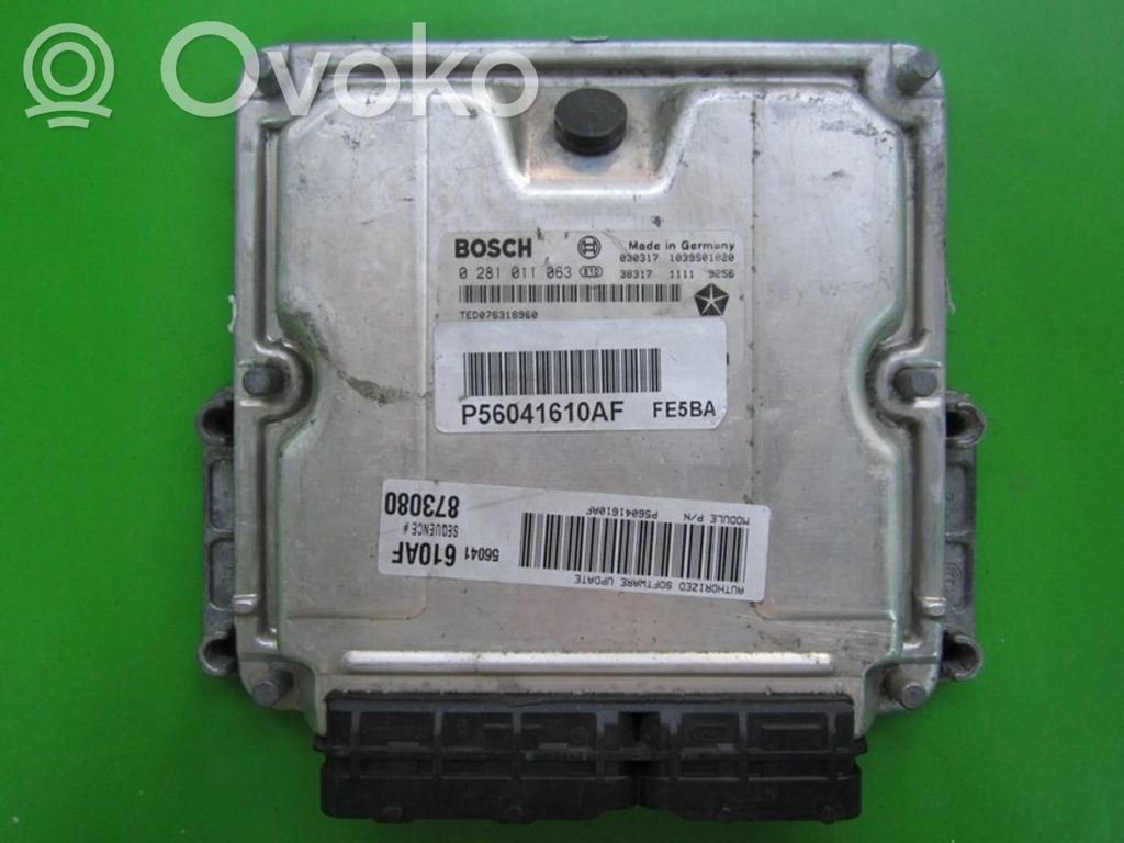 Engine control unit/module ECU   P56041610AF,0281011063
