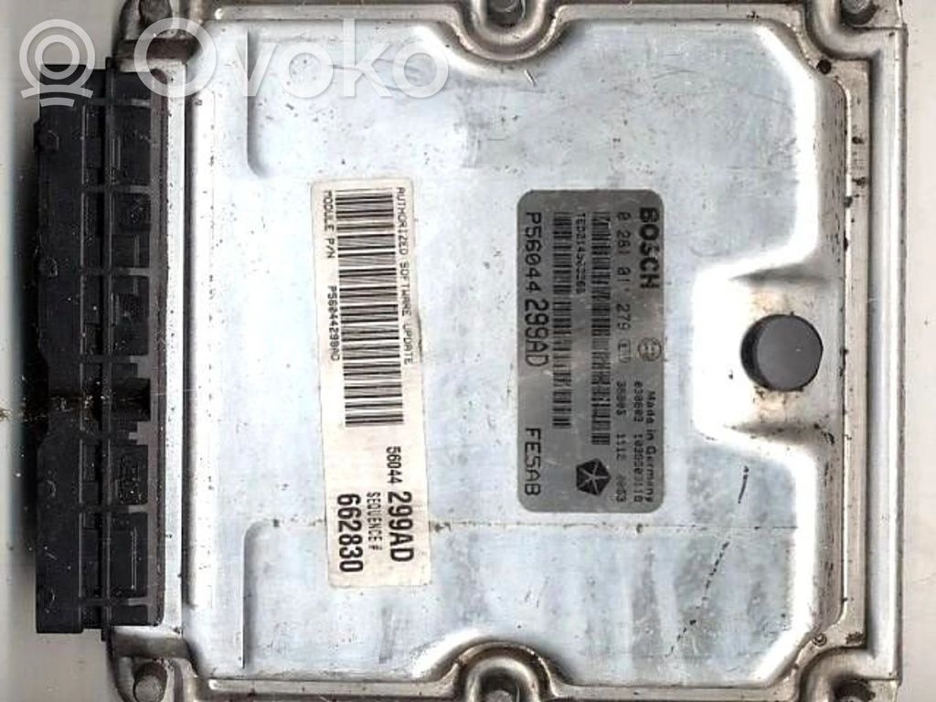 Engine control unit/module ECU   P56044299AD,0281011279