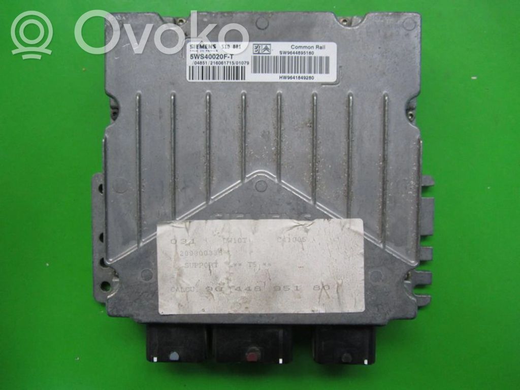 Engine control unit/module ECU   9644895180,5WS40020FT