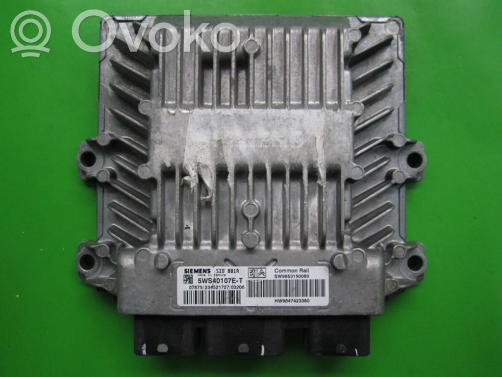 Engine control unit/module ECU   9653150080,5WS40107ET