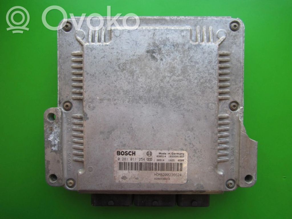 Unité de commande, module ECU de moteur   8200236618,0281011254