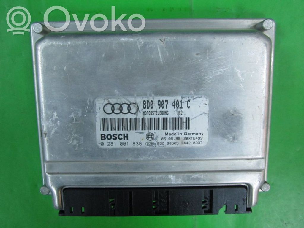 Unité de commande, module ECU de moteur   8D0907401C,0281001838