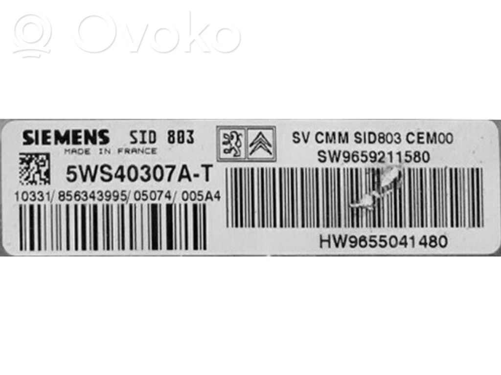 Engine control unit/module ECU   9659211580,5WS40307AT
