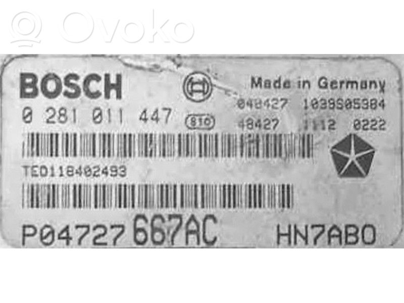 Engine control unit/module ECU   P04727667AC,0281011447