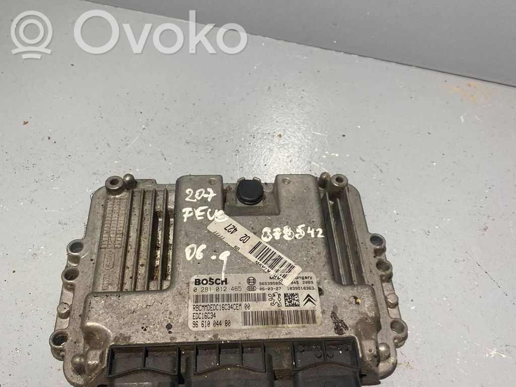 Peugeot 207 Engine control unit/module 