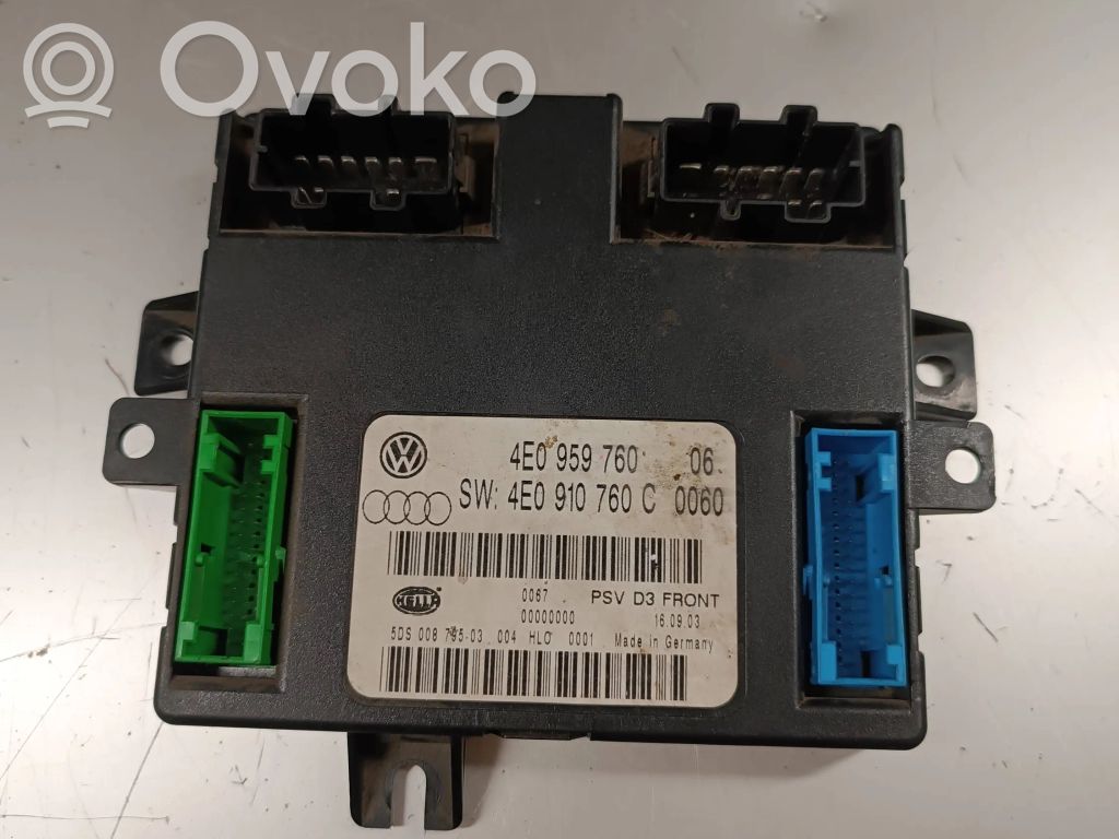 Audi A8 S8 D3 4E Sēdekļa vadības modulis 
