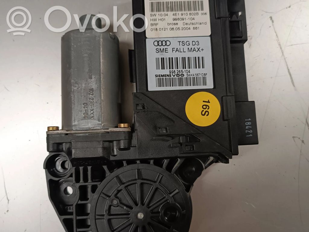 Audi A8 S8 D3 4E Front door window regulator motor 