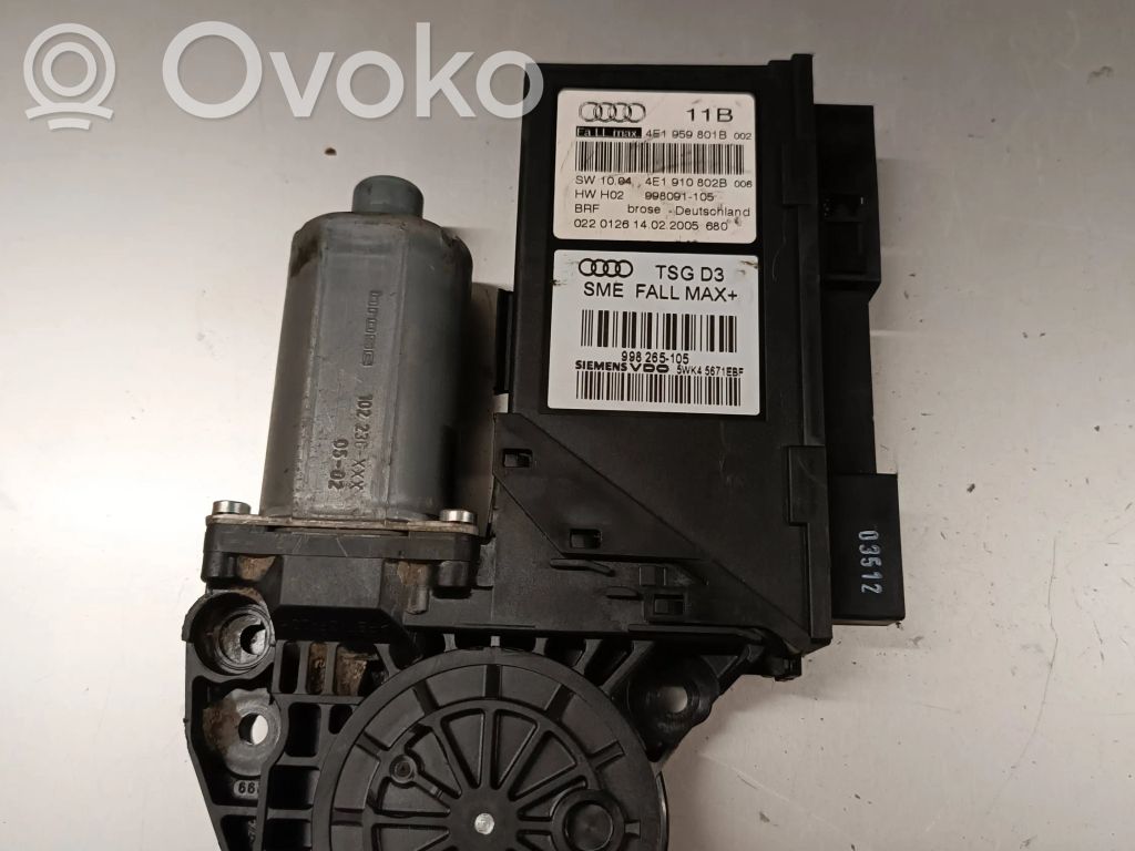 Audi A8 S8 D3 4E Front door window regulator motor 