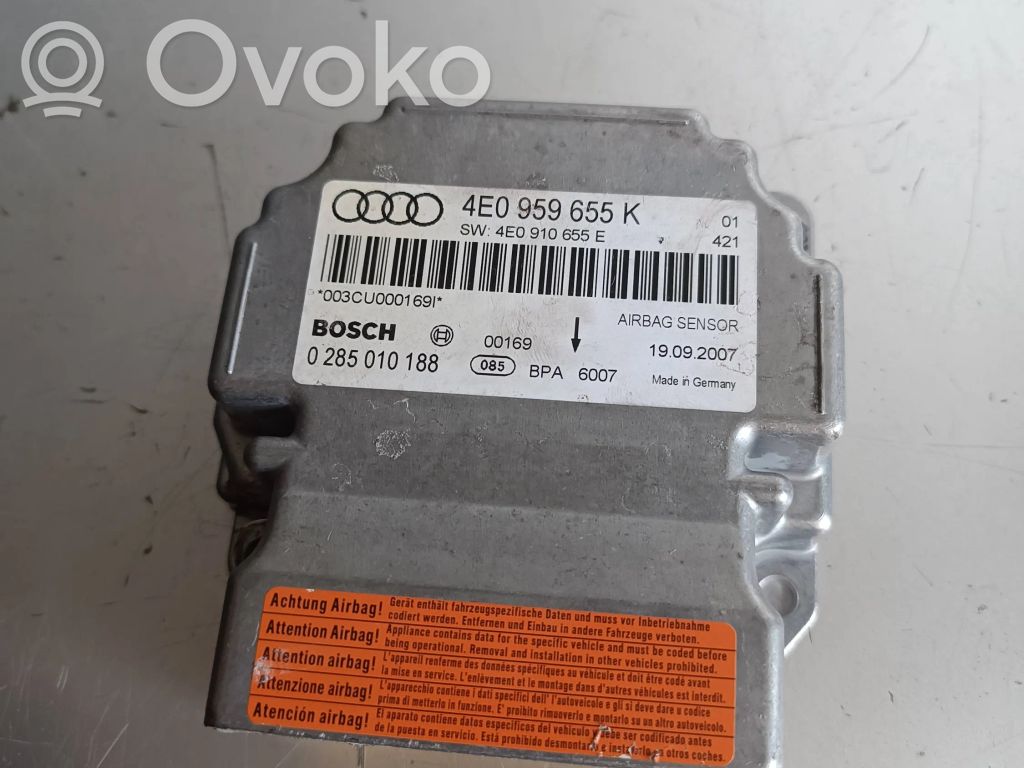 Audi A8 S8 D3 4E Unidad de control/módulo del Airbag 