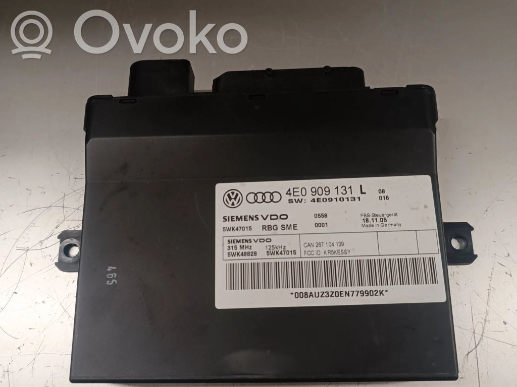 Audi A8 S8 D3 4E Keyless (KESSY) go control unit/module 