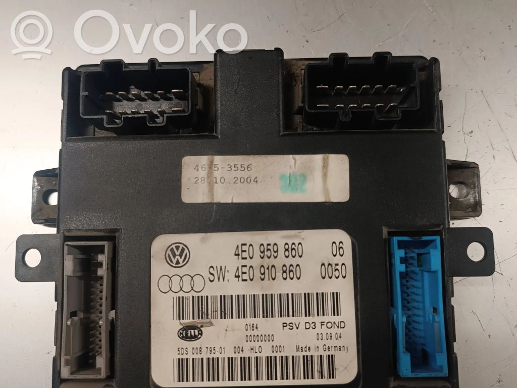 Audi A8 S8 D3 4E Sėdynės valdymo blokas 