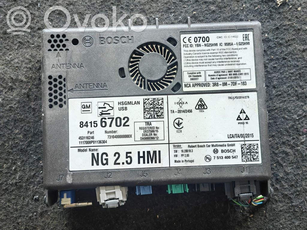Opel Astra K GPS navigation control unit/module 