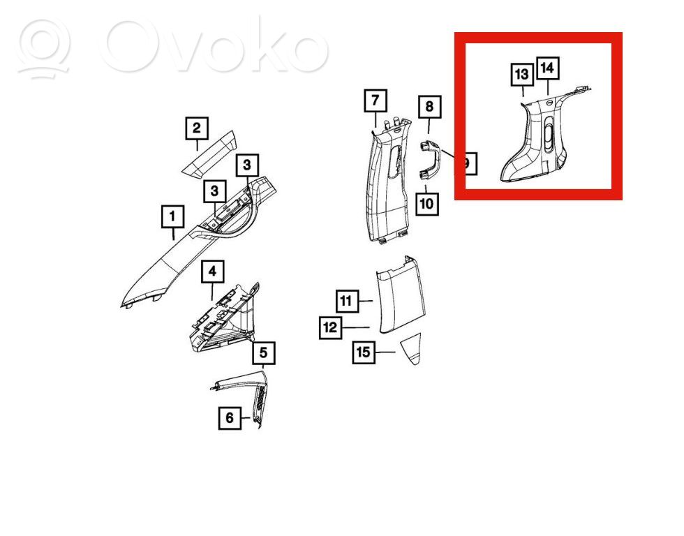 Chrysler Pacifica (C) pillar trim 
