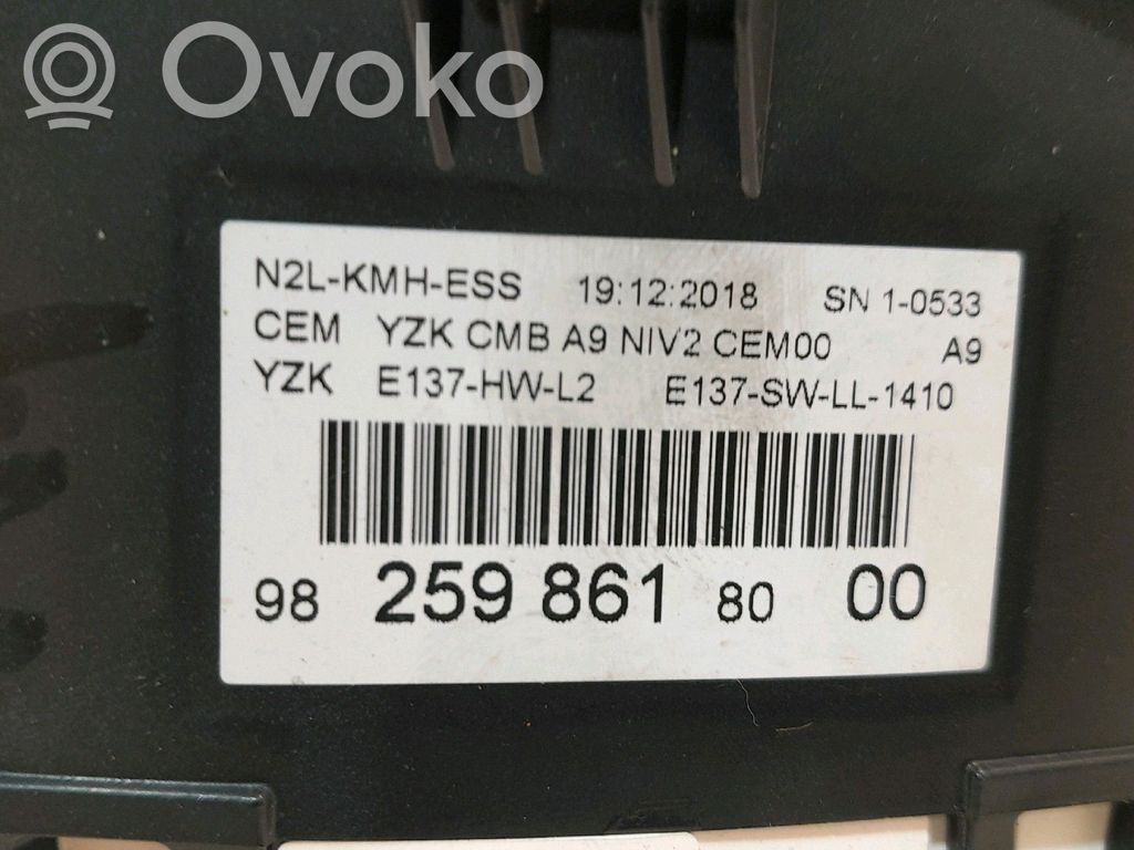 Peugeot 208 I Tachimetro (quadro strumenti)