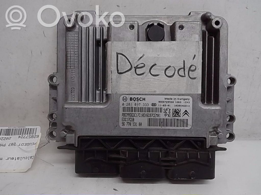 Peugeot 207 Engine control unit/module 