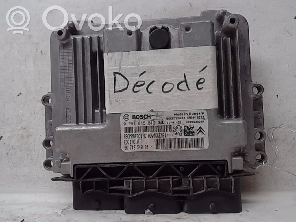 Peugeot 207 Engine control unit/module 