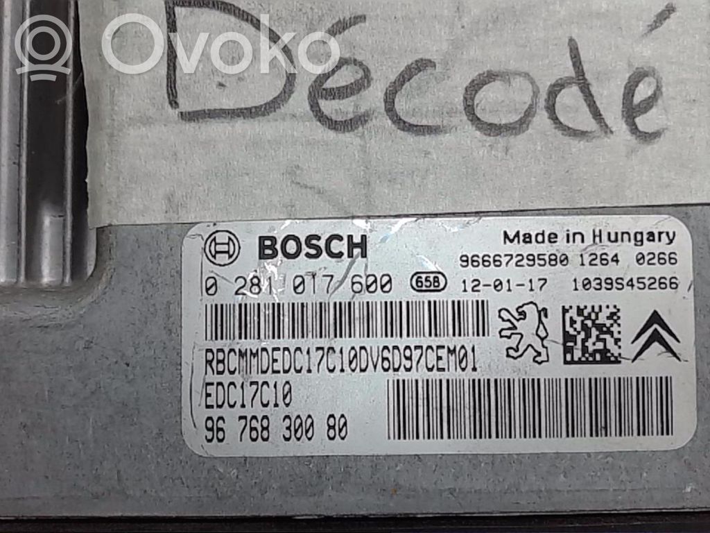 Citroen C3 Engine control unit/module 