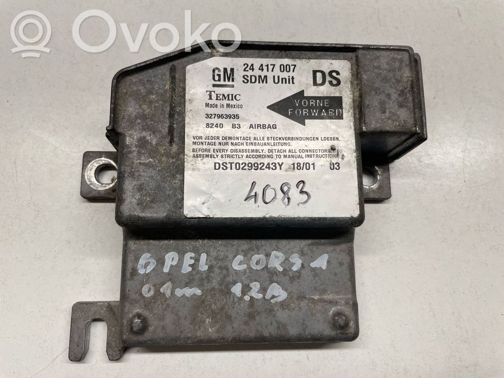 Opel Corsa C Airbag control unit/module 
