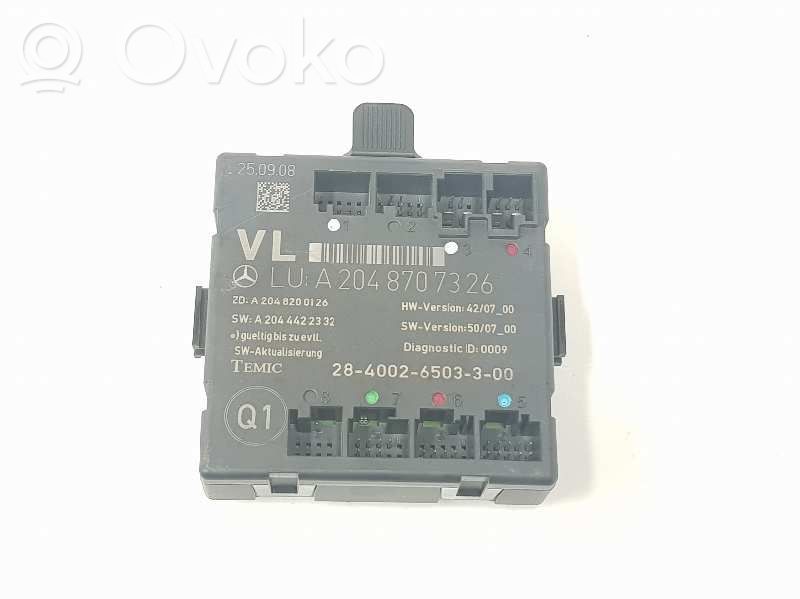 Mercedes-Benz C W204 Unidad de control/módulo del bloqueo de puertas 