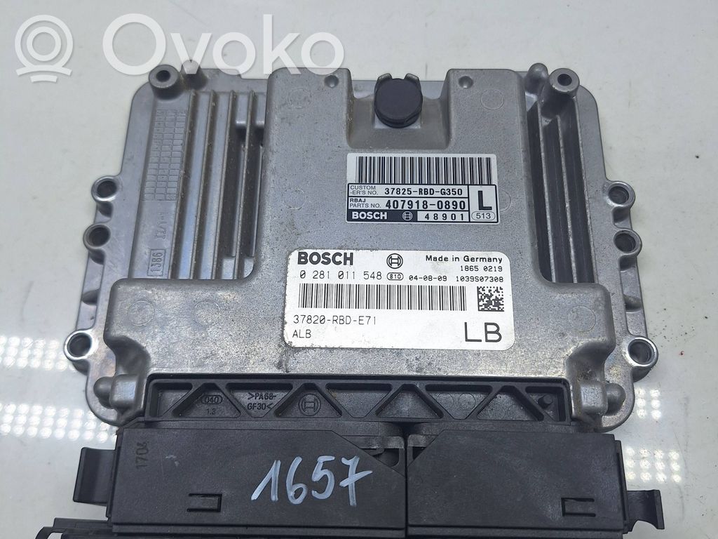 Engine control unit/module   37825RBDG350,4079180890,0281011548,37820RBDE71