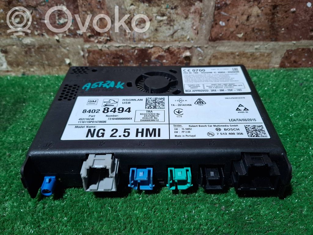 Opel Astra K Unitate/modul control navigație GPS 