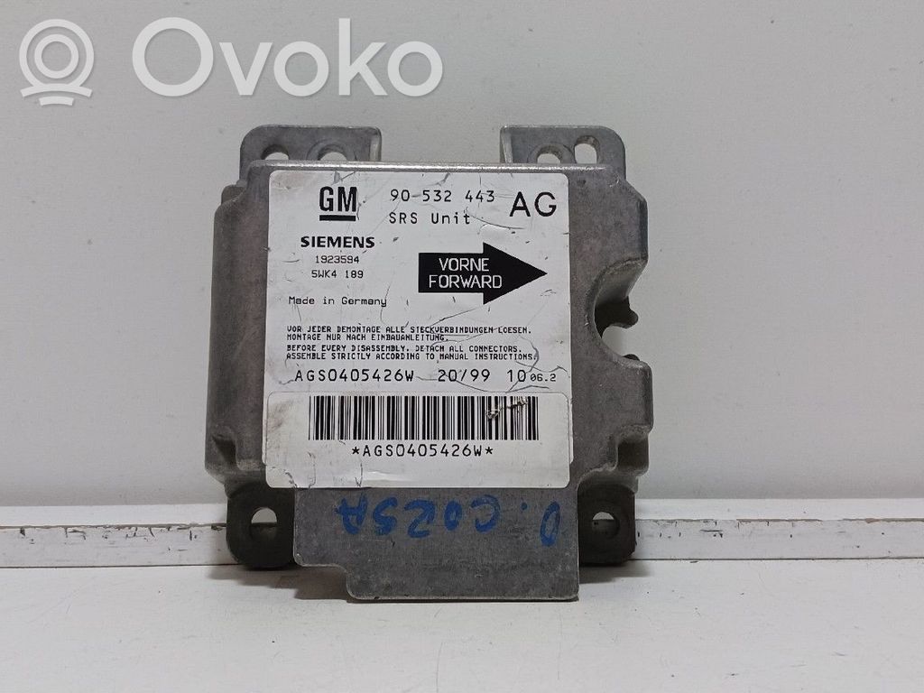 Airbag control unit/module   90532443,1923594
