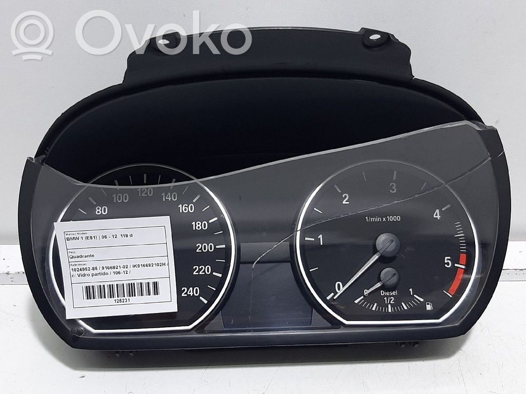 Velocímetro (tablero de instrumentos)   102495285,916682102,IK916682102H,VIDROPARTIDO